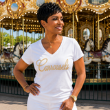 Carrousels Script V-Neck Tee