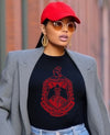 Delta Sigma Theta Red Glitter Crest Tee