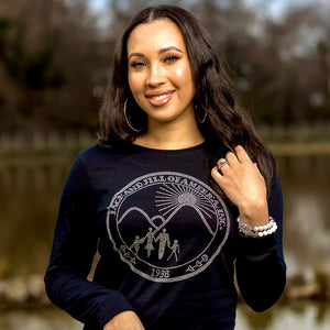 Jack and Jill Clear Rhinestone Logo Long Sleeve Tee