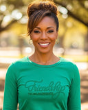 Links Friendship Rhinestone Long Sleeve Tee