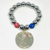 Jack and Jill Round Silver Logo Charm Bracelet