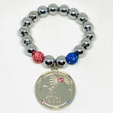 Jack and Jill Round Silver Logo Charm Bracelet